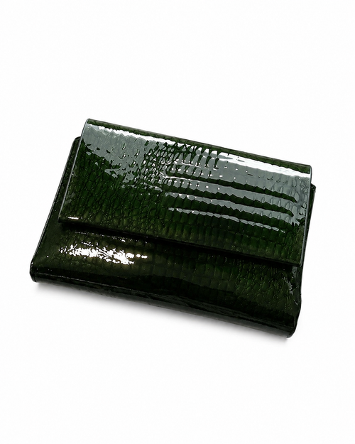 Le Croco — Portefeuille cuir verni effet crocodile