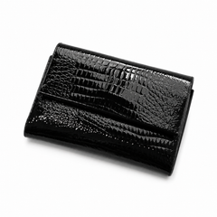 Le Croco — Portefeuille cuir verni effet crocodile